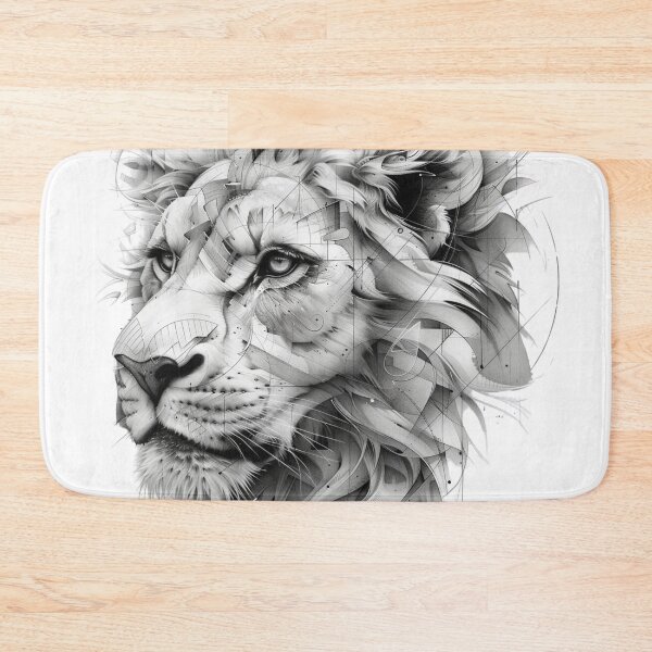 Item preview, Majestic Lion Portrait in Monochrome With Artistic Strokes and Splatter Effects designed and sold by Reichcorp.