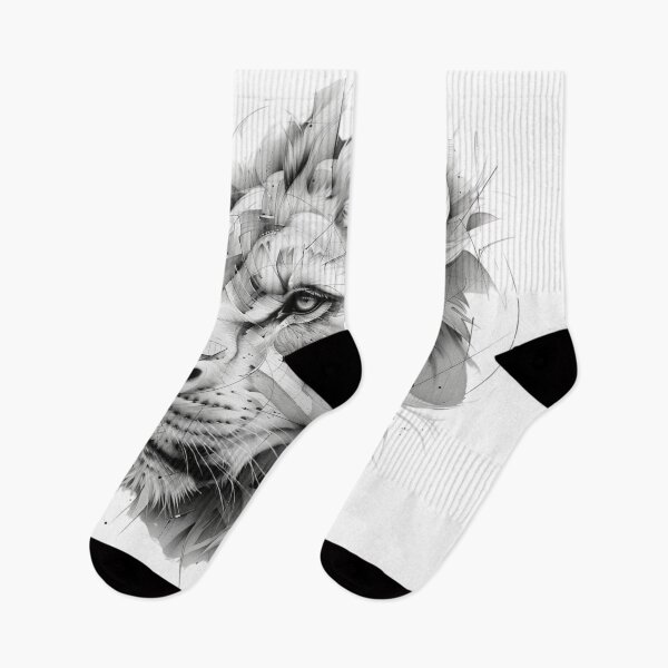 Item preview, Majestic Lion Portrait in Monochrome With Artistic Strokes and Splatter Effects designed and sold by Reichcorp.