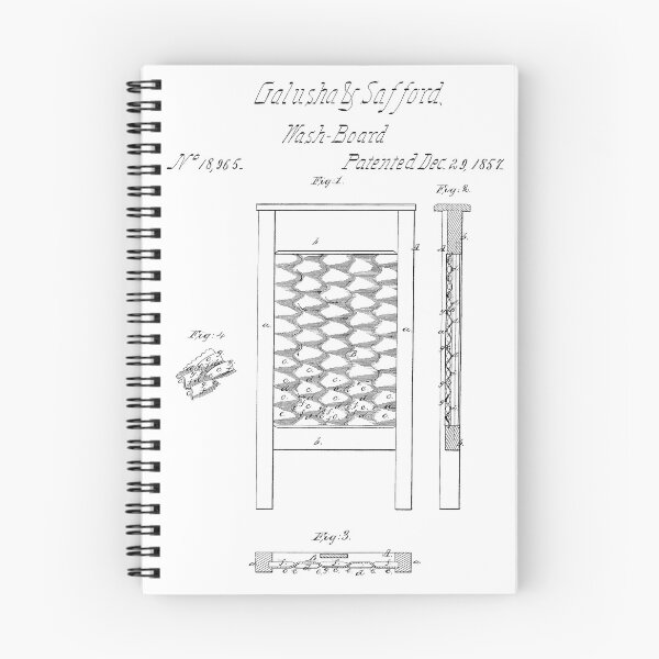 Item preview, Washing Board 1857 Vintage Patent White Background designed and sold by Peek-Designs.