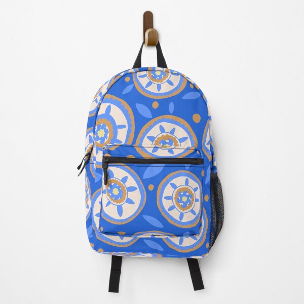 Item preview, Uzbekistan suzani motif, aqua marine, gold, cobalt blue designed and sold by naomibroudo.