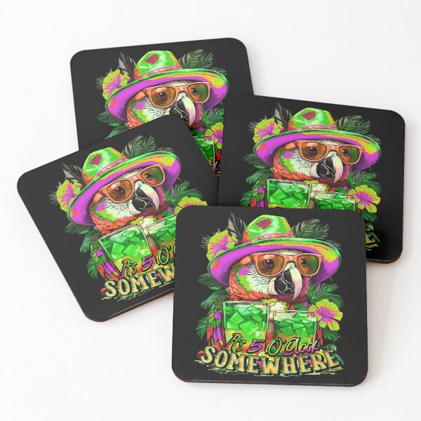 Item preview, It's 5 o'clock somewhere Tropical Parrot Cocktail Sunset designed and sold by MindWave THC.