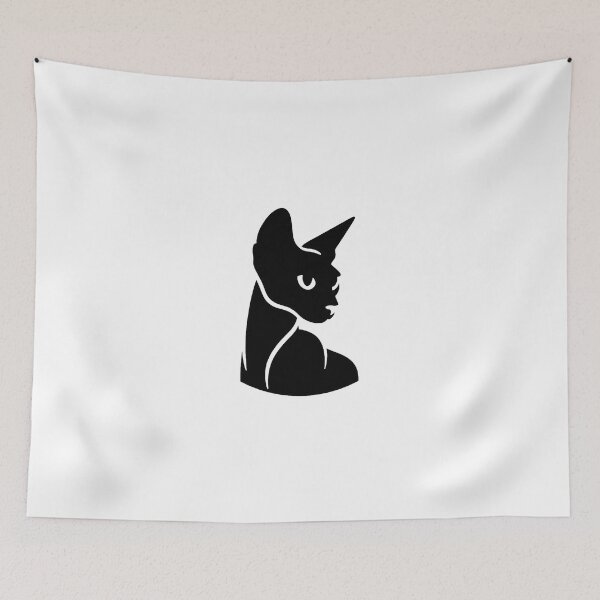 Item preview, Minimalist Black Sphynx Cat designed and sold by RetroPop23.