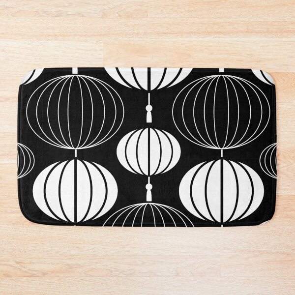 Item preview, Asian Art Deco Black And White Lantern Pattern designed and sold by DEC02.