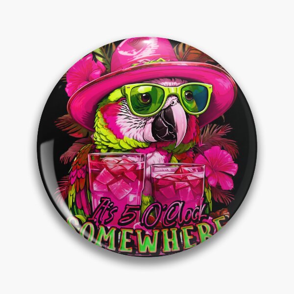 Item preview, It's 5 o'clock somewhere Tropical Parrot Cocktail Sunset designed and sold by MindWave THC.