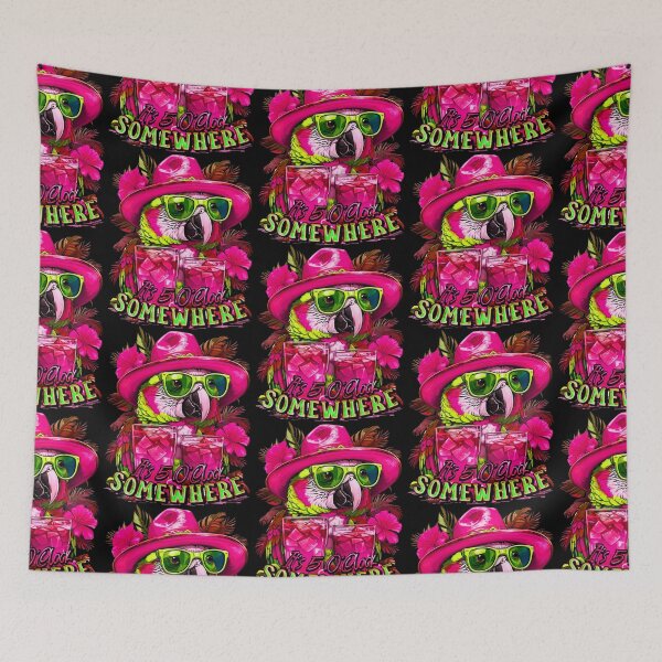 Item preview, It's 5 o'clock somewhere Tropical Parrot Cocktail Sunset designed and sold by MindWave THC.
