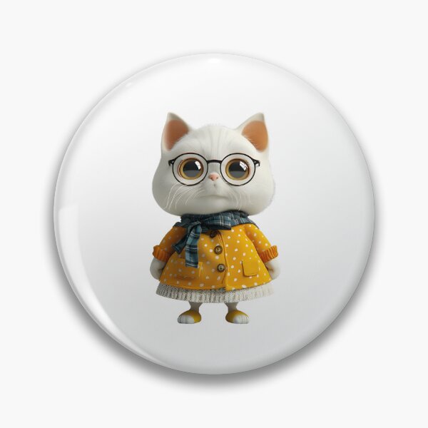 Item preview, Big Eyes Cute Cat Wearing Glasses And Scarf designed and sold by DiventCreations.