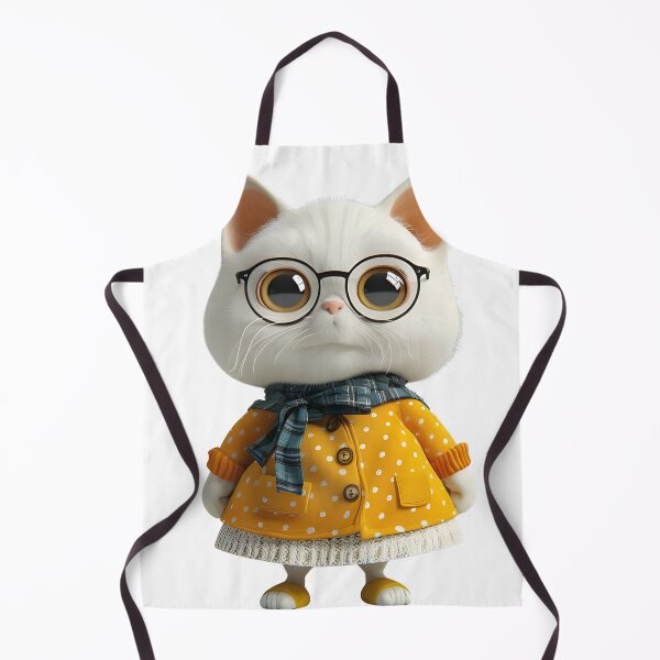 Item preview, Big Eyes Cute Cat Wearing Glasses And Scarf designed and sold by DiventCreations.