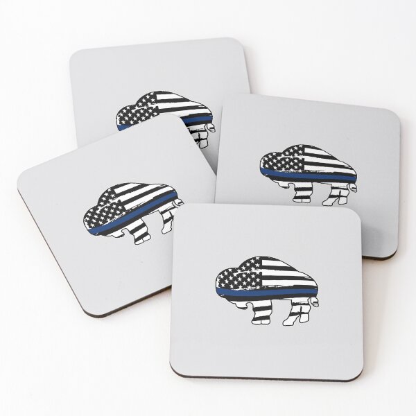 Item preview, Buffalo Tattered Thin Blue Line Flag Silhouette designed and sold by bamatt30.