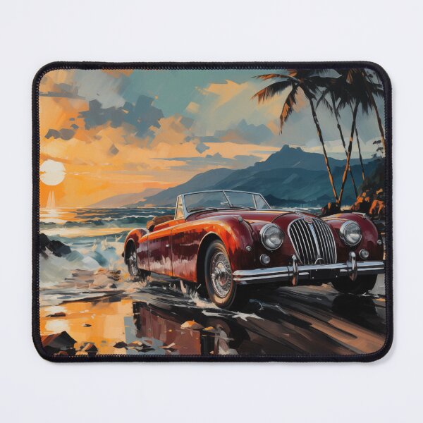 Item preview, Classical Jaguar on seascape sunset bacground designed and sold by Hasyavana.