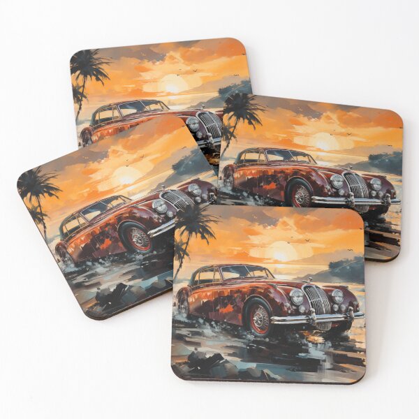 Item preview, Classical Jaguar on seascape sunset bacground designed and sold by Hasyavana.