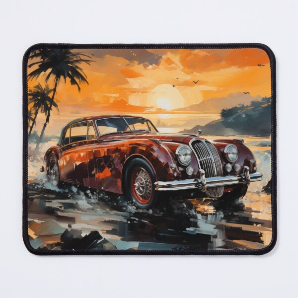 Item preview, Classical Jaguar on seascape sunset bacground designed and sold by Hasyavana.