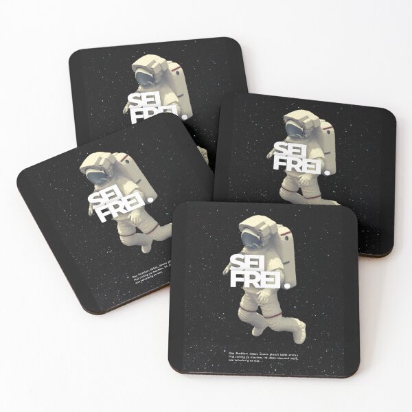 Item preview, Sei frei | Astronaut Illustration | Black Background designed and sold by RM-Journey.
