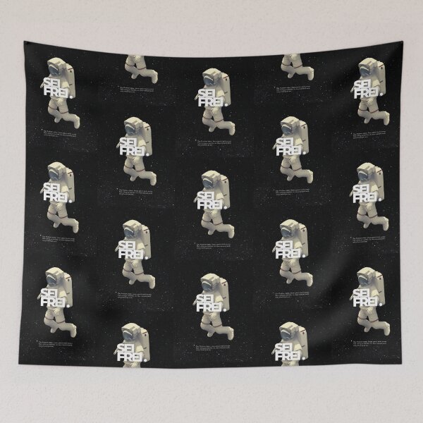Item preview, Sei frei | Astronaut Illustration | Black Background designed and sold by RM-Journey.