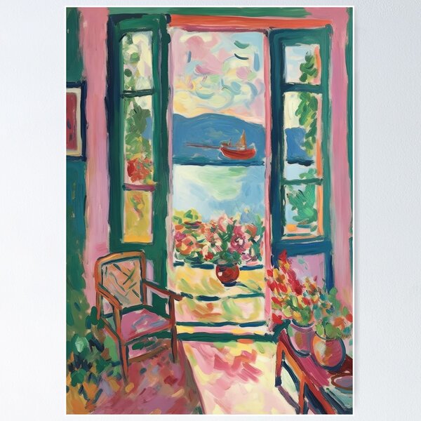 Item preview, Matisse Style, Mediterranean, Open Window, Pastel designed and sold by ArtHouseNiklas.