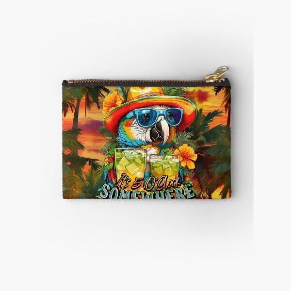 Item preview, It's 5 o'clock somewhere Tropical Parrot Cocktail Sunset Beach designed and sold by MindWave THC.