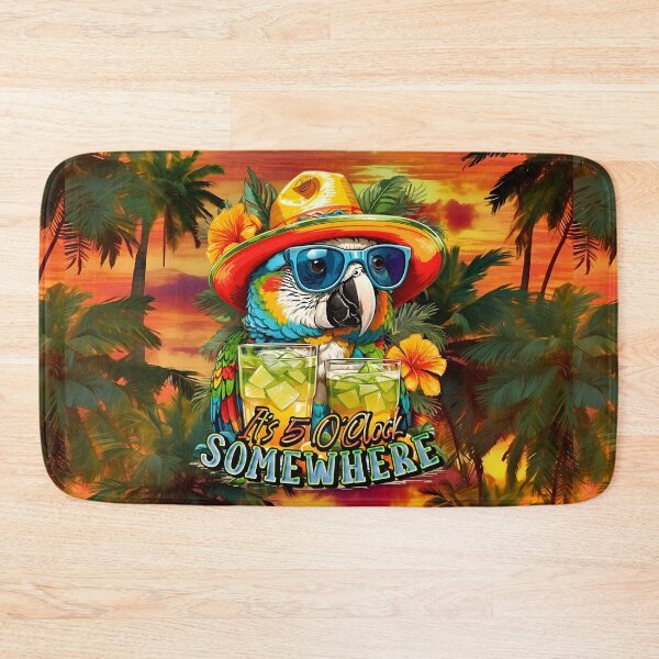 Item preview, It's 5 o'clock somewhere Tropical Parrot Cocktail Sunset Beach designed and sold by MindWave THC.