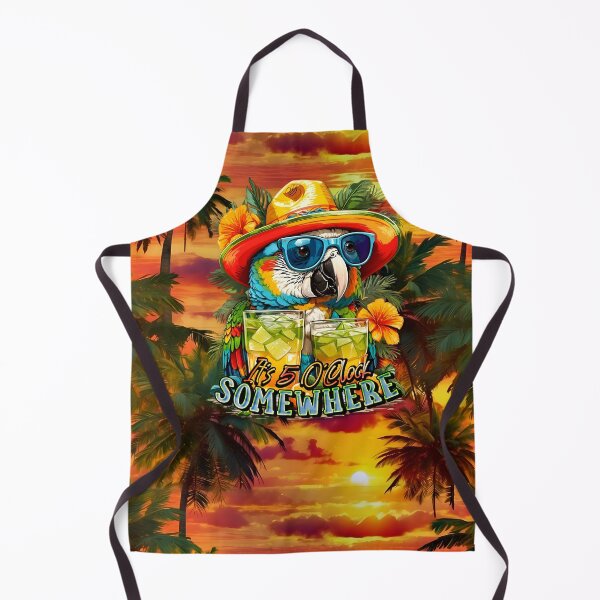 Item preview, It's 5 o'clock somewhere Tropical Parrot Cocktail Sunset Beach designed and sold by MindWave THC.