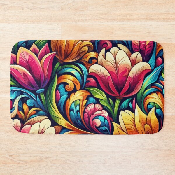 Item preview, Fiesta Tulips: A Vibrant Mexican Mural Pattern designed and sold by printmala.