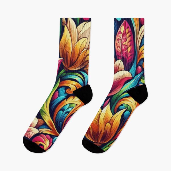 Item preview, Fiesta Tulips: A Vibrant Mexican Mural Pattern designed and sold by printmala.