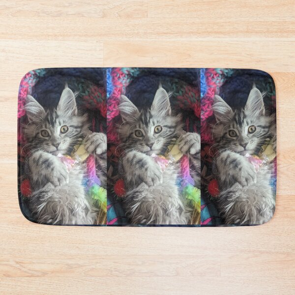 Item preview, Mainecoon kitten flowers designed and sold by Fluffycat2020.