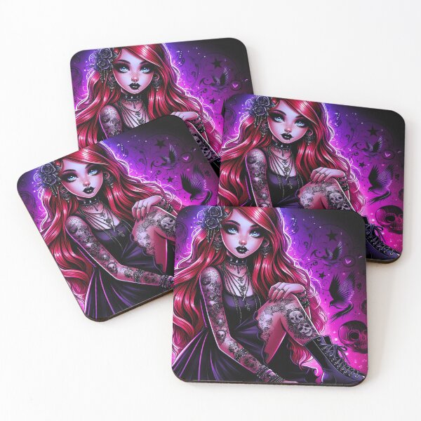 Item preview, red hair gothic chic  designed and sold by WildflowersAI.