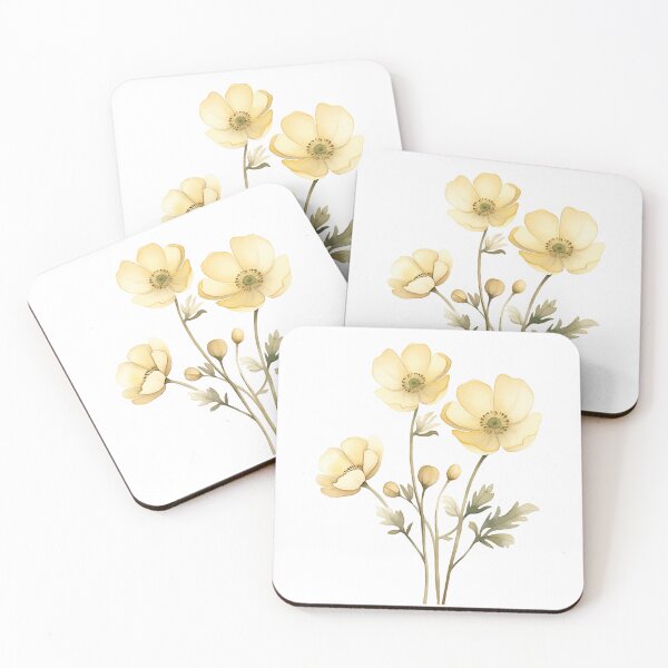 Artikelvorschau, Gelbe Butterblumen, Wildblumen im Aquarellstil entworfen und verkauft von FernLiz.