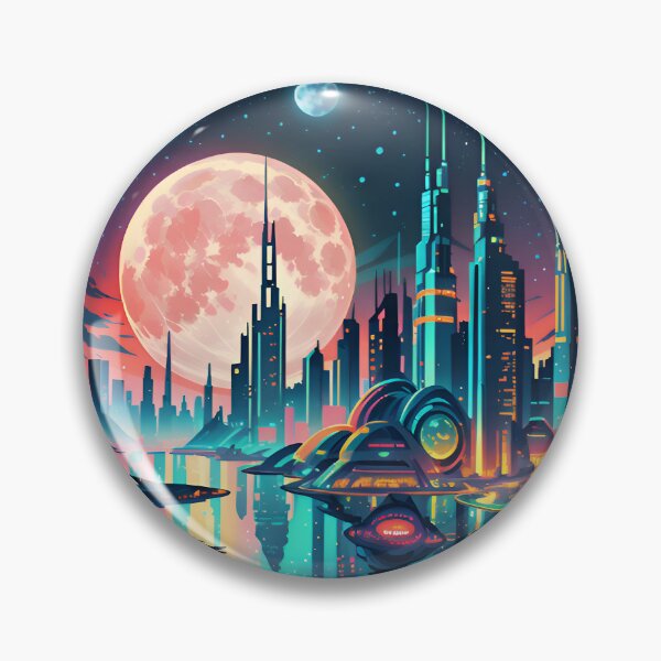 Artikelvorschau, Futuristic Alien Moon City entworfen und verkauft von TheArtOfPat.