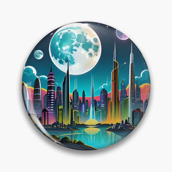 Artikelvorschau, Futuristic Alien Moon City entworfen und verkauft von TheArtOfPat.