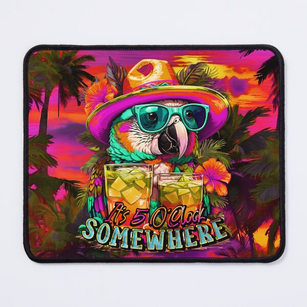 Item preview, It's 5 o'clock somewhere Tropical Parrot Cocktail Sunset Beach designed and sold by MindWave THC.
