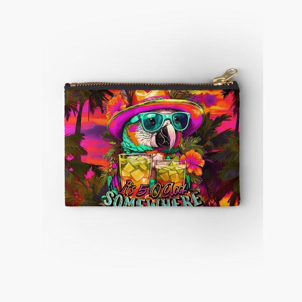 Item preview, It's 5 o'clock somewhere Tropical Parrot Cocktail Sunset Beach designed and sold by MindWave THC.