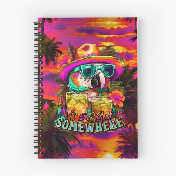 Item preview, It's 5 o'clock somewhere Tropical Parrot Cocktail Sunset Beach designed and sold by MindWave THC.