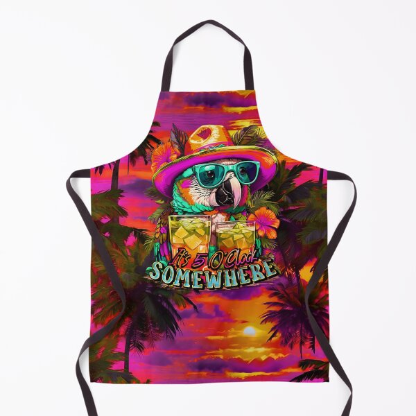 Item preview, It's 5 o'clock somewhere Tropical Parrot Cocktail Sunset Beach designed and sold by MindWave THC.