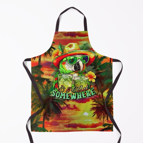 Item preview, It's 5 o'clock somewhere Tropical Parrot Cocktail Sunset Beach designed and sold by MindWave THC.