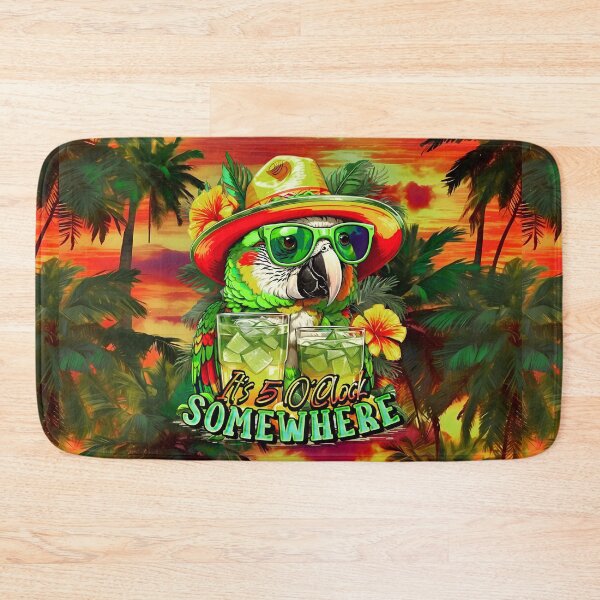 Item preview, It's 5 o'clock somewhere Tropical Parrot Cocktail Sunset Beach designed and sold by MindWave THC.