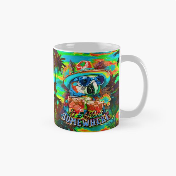 Item preview, It's 5 o'clock somewhere Tropical Parrot Cocktail Sunset Beach designed and sold by MindWave THC.