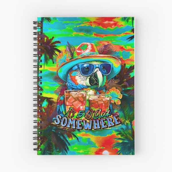 Item preview, It's 5 o'clock somewhere Tropical Parrot Cocktail Sunset Beach designed and sold by MindWave THC.