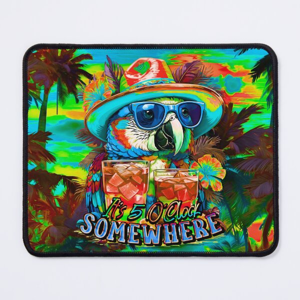 Item preview, It's 5 o'clock somewhere Tropical Parrot Cocktail Sunset Beach designed and sold by MindWave THC.