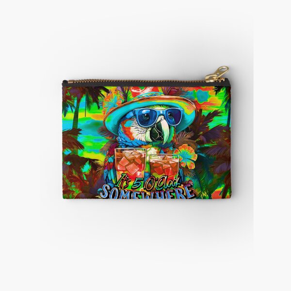 Item preview, It's 5 o'clock somewhere Tropical Parrot Cocktail Sunset Beach designed and sold by MindWave THC.