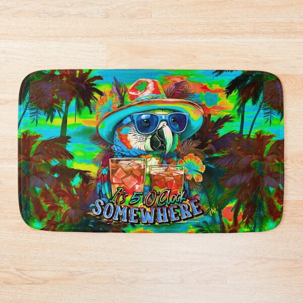 Item preview, It's 5 o'clock somewhere Tropical Parrot Cocktail Sunset Beach designed and sold by MindWave THC.