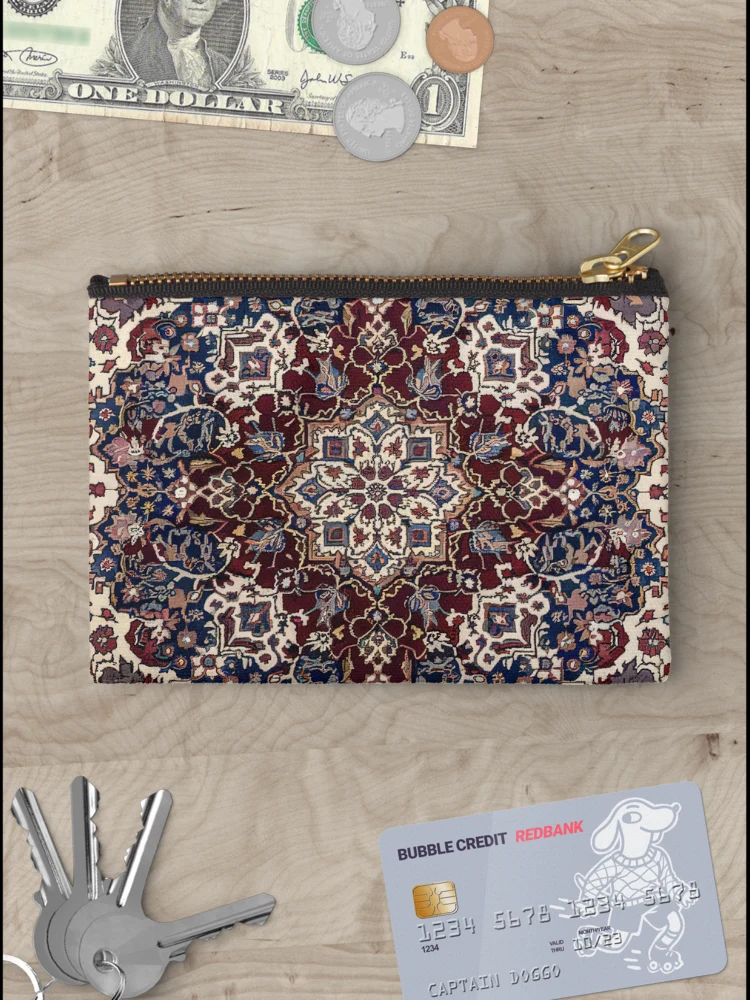 Thumbnail 3 of 4, Zipper Pouch, Persian Rug Style designed and sold by AIEverything.