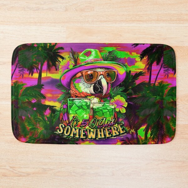 Item preview, It's 5 o'clock somewhere Tropical Parrot Cocktail Sunset Beach designed and sold by MindWave THC.