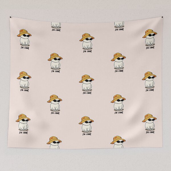 Item preview, So Cool | Cute Cat Illustration | Pastel Pink Background designed and sold by RM-Journey.