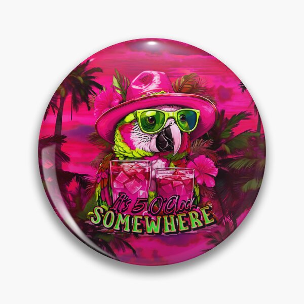 Item preview, It's 5 o'clock somewhere Tropical Parrot Cocktail Sunset Beach designed and sold by MindWave THC.