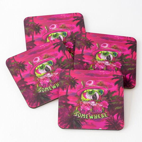 Item preview, It's 5 o'clock somewhere Tropical Parrot Cocktail Sunset Beach designed and sold by MindWave THC.