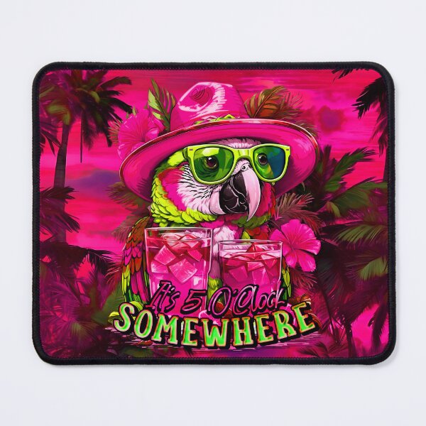Item preview, It's 5 o'clock somewhere Tropical Parrot Cocktail Sunset Beach designed and sold by MindWave THC.