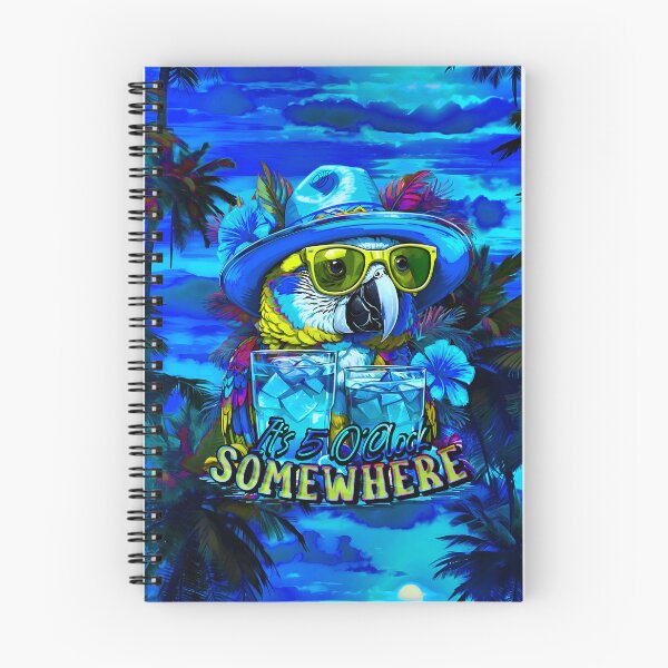 Item preview, It's 5 o'clock somewhere Tropical Parrot Cocktail Sunset Beach designed and sold by MindWave THC.