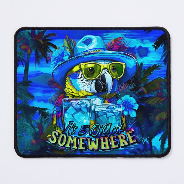 Item preview, It's 5 o'clock somewhere Tropical Parrot Cocktail Sunset Beach designed and sold by MindWave THC.