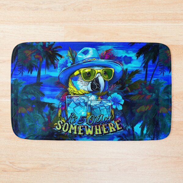 Item preview, It's 5 o'clock somewhere Tropical Parrot Cocktail Sunset Beach designed and sold by MindWave THC.