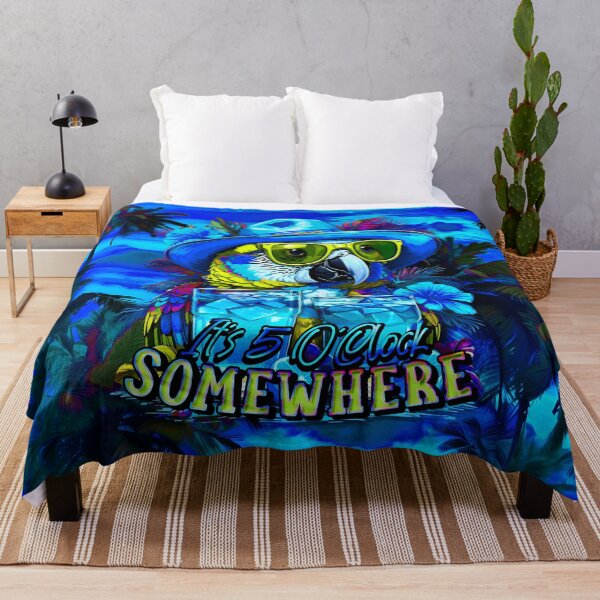 Item preview, It's 5 o'clock somewhere Tropical Parrot Cocktail Sunset Beach designed and sold by MindWave THC.