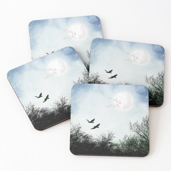 Item preview, Colorful Scenery with Snowbirds and Hawks designed and sold by WhiteSoftPetals.